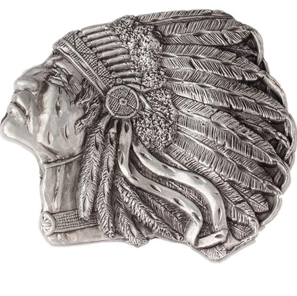 Native American Indian cheif belt buckle - Picture 2 of 2